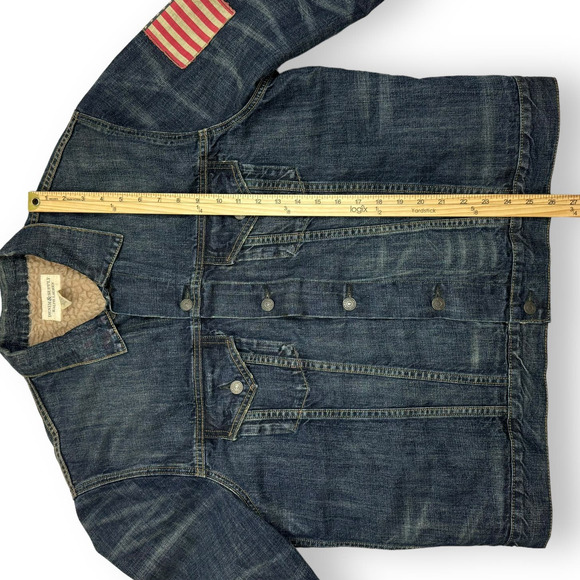 Ralph Lauren Blue Denim Jacket with Red Patch - Picture 12 of 14